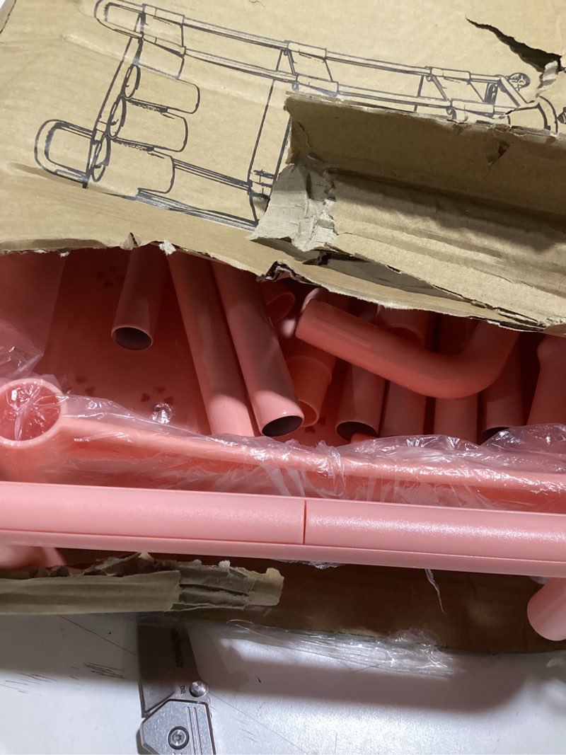 Condition photo showing Good Condition for JIUYOTREE 3-Tier Plastic Rolling Storage Cart Utility Cart with Extra Hanging Cups Handles Lockable Wheels for Living Room Bathroom Kitchen Office Pink Pink 3-Tier