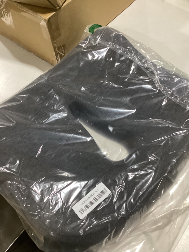 Condition photo showing Good Condition for memory foam seat chair cushion for relieves back sciatica pain tailbone pain coccyx degenerating disc orthopedic osteoarthritis prostate cushion low back pain cushion hip shaping (dark gray)