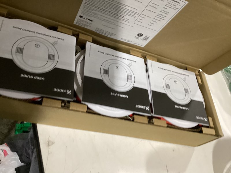 Condition photo showing Good Condition for kidde hardwired smoke detector for home, 10-year battery backup, interconnectable, led notification, 3-pack