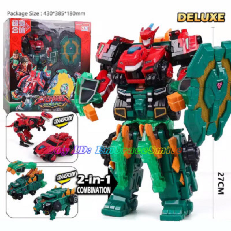 QUANTUM HEROES DINOSTER 3 in 1 Transformable Robot Raptor Chyron, 11.02 inch, Robot Toy for Kids, Ch