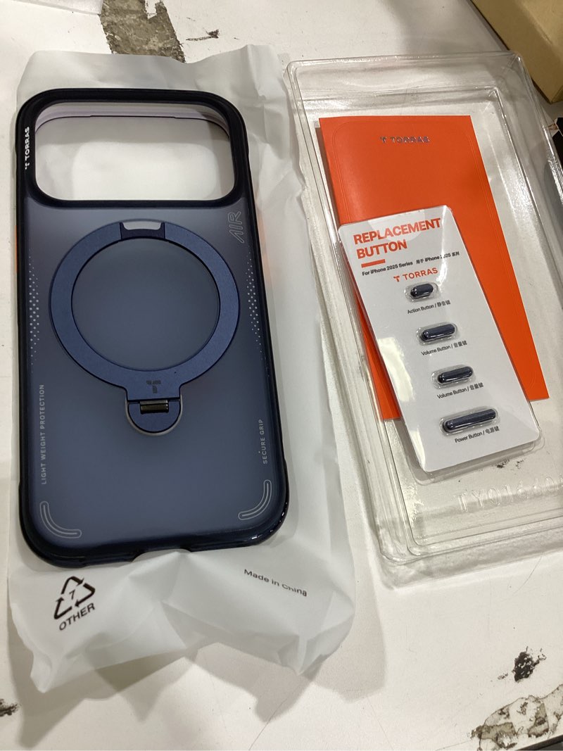 Condition photo showing Good Condition for torras ostand q3 air for iphone 17 pro case 6.3'' with stronger magnetic stand, fit for magsafe, airbags miltary protection, camera control for iphone 17 pro case, shockproof & stylish, midnight blue midnight blue iphone 17 pro 6.3"