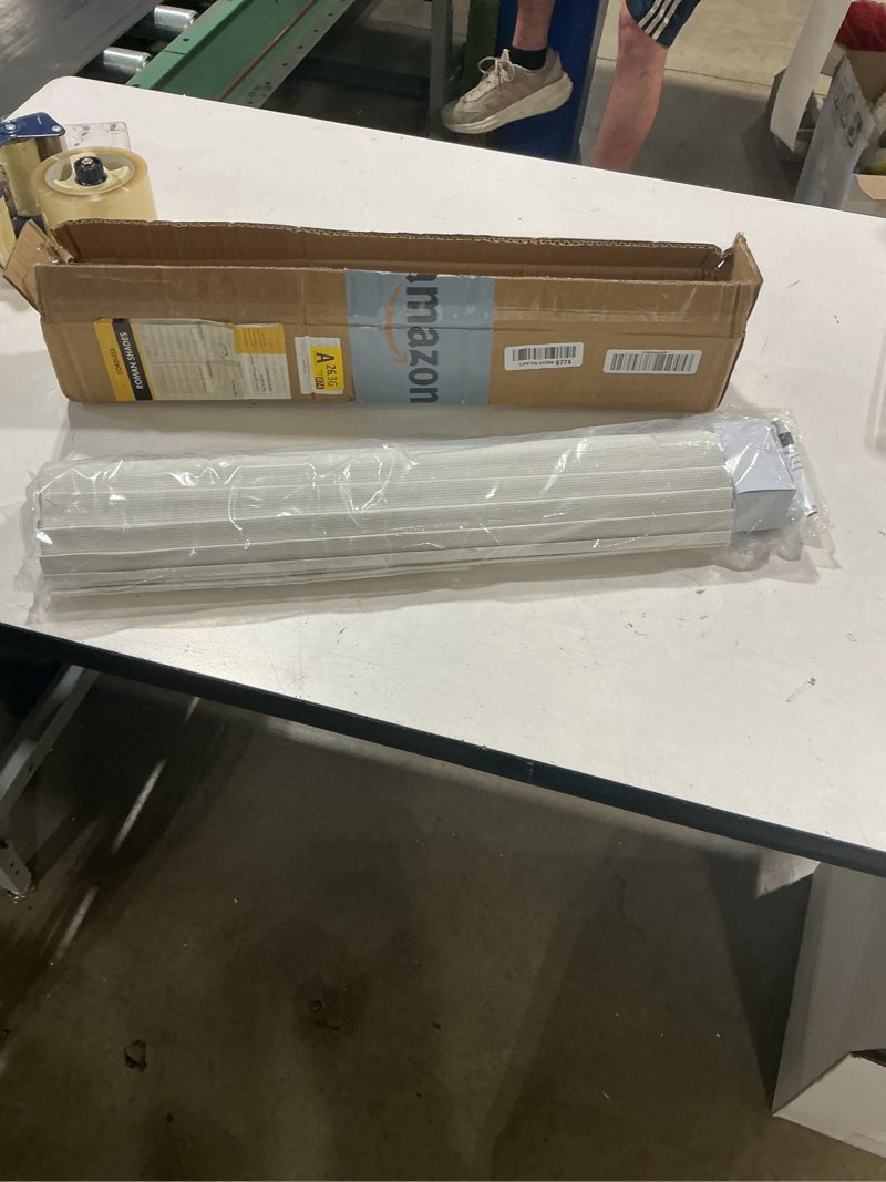 Condition photo showing Good Condition for unishades 100% blackout cordless roman shades for indoor windows & french doors, 19 3/4" w × 60" h - blackout - natural blackout - natural 19 3/4" w × 60" h