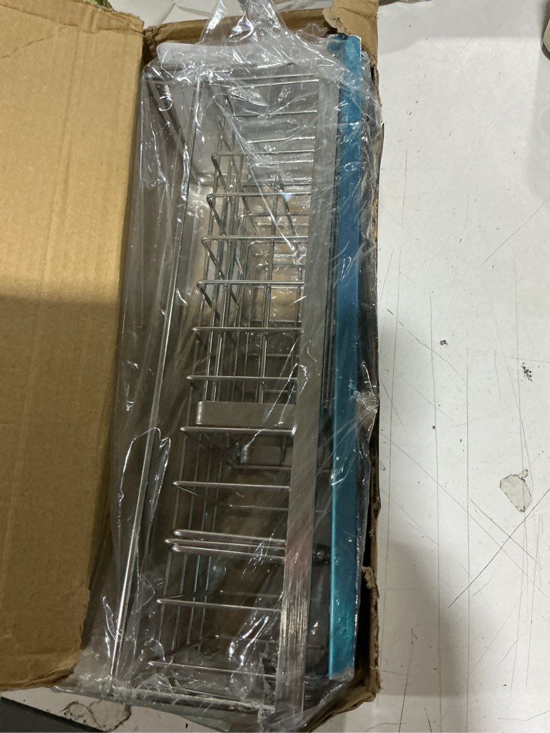 Condition photo showing Good Condition for cisily extra large silver kitchen sink caddy organzier with high brush holder, sponge holder for sink, 304 rustproof stainless, kitchen countertop soap dispenser organizer for decor and accessories silver 10.62?