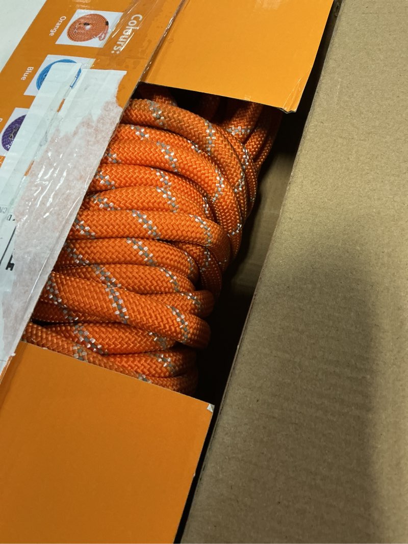 Condition photo showing Good Condition for long dog leash for dog training 10ft 16ft/30ft/50ft/100ft, reflective threads rope dog leash, heavy duty dog lead for large medium small dogs walking playing, camping, or yard 50ft* 1/2 inch orange