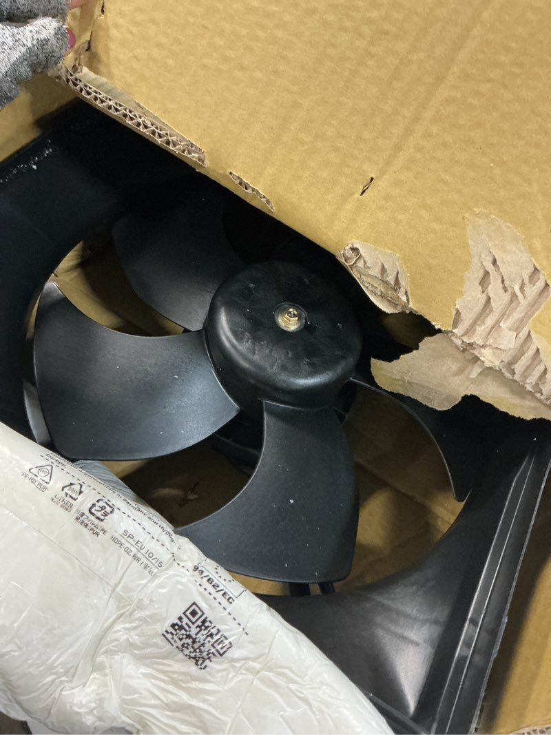 Condition photo showing As Is for tyc 601070 radiator fan assembly replacement for subaru legacy subaru outback fits 2011 subaru outback