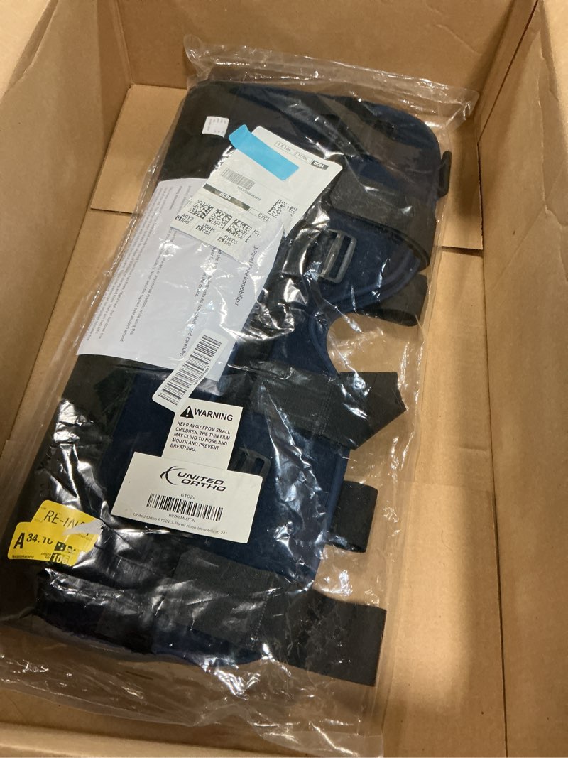 Condition photo showing Good Condition for United Ortho 61024 3-Panel Knee Immobilizer, 24\" Size Navy 24\" Immobilizer