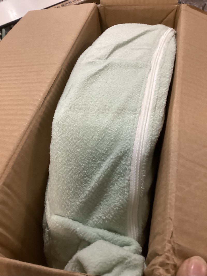 Condition photo showing Good Condition for My Brest Friend Nursing Pillow - Deluxe - Enhanced Comfort w/Slipcover - Ergonomic Breastfeeding Pillow for Ultimate Support for Mom & Baby - Adjustable Pillow W/Handy Side Pocket, Spring Green