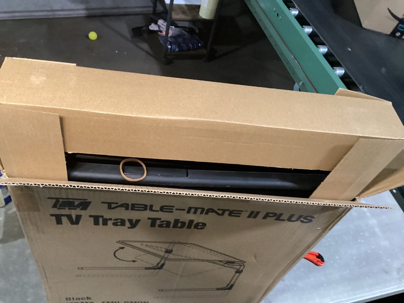 Condition photo showing As Is for table-mate tv tray table | portable desk folding dinner tray, couch table trays for eating snack food, portable laptop desk, bed trays for eating | adjustable tv trays with 3 angles and cup holder 15"d x 21"w x 29"h black
