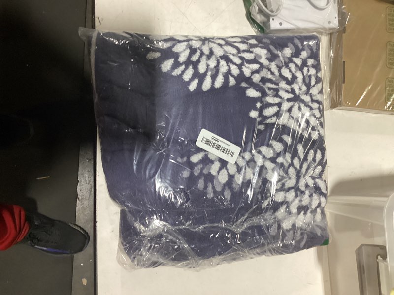 Condition photo showing Good Condition for Cute Bath Towels Set of 2 (Denim Blue) - Large 55” x 28”, Decorative Hydrangea Floral Jacquard, Bathroom & Guest Room Decor, Cotton