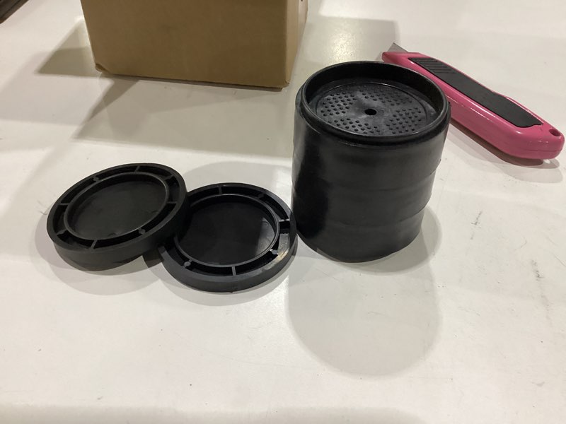 Condition photo showing New/Like New for bed risers 1 inch, 2 inch, 3 inch, 4 inch heavy duty, adjustable furniture riser for table desk couch sofa chair refrigerator washing machine, stackable bed raisers blocks (black 4 pack, 1+1+1 inch) black 4 pack 3 inch