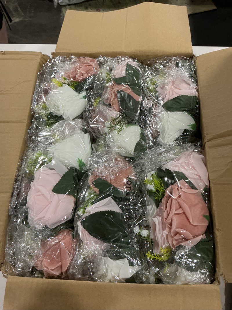 Condition photo showing Good Condition for nuptio large flower balls for centerpieces - 2 pcs 13.8in diameter dusty rose & white artificial flower ball arrangement bouquet wedding centerpieces for tables - fake rose flowers for weddings decor 2 dusty rose & white