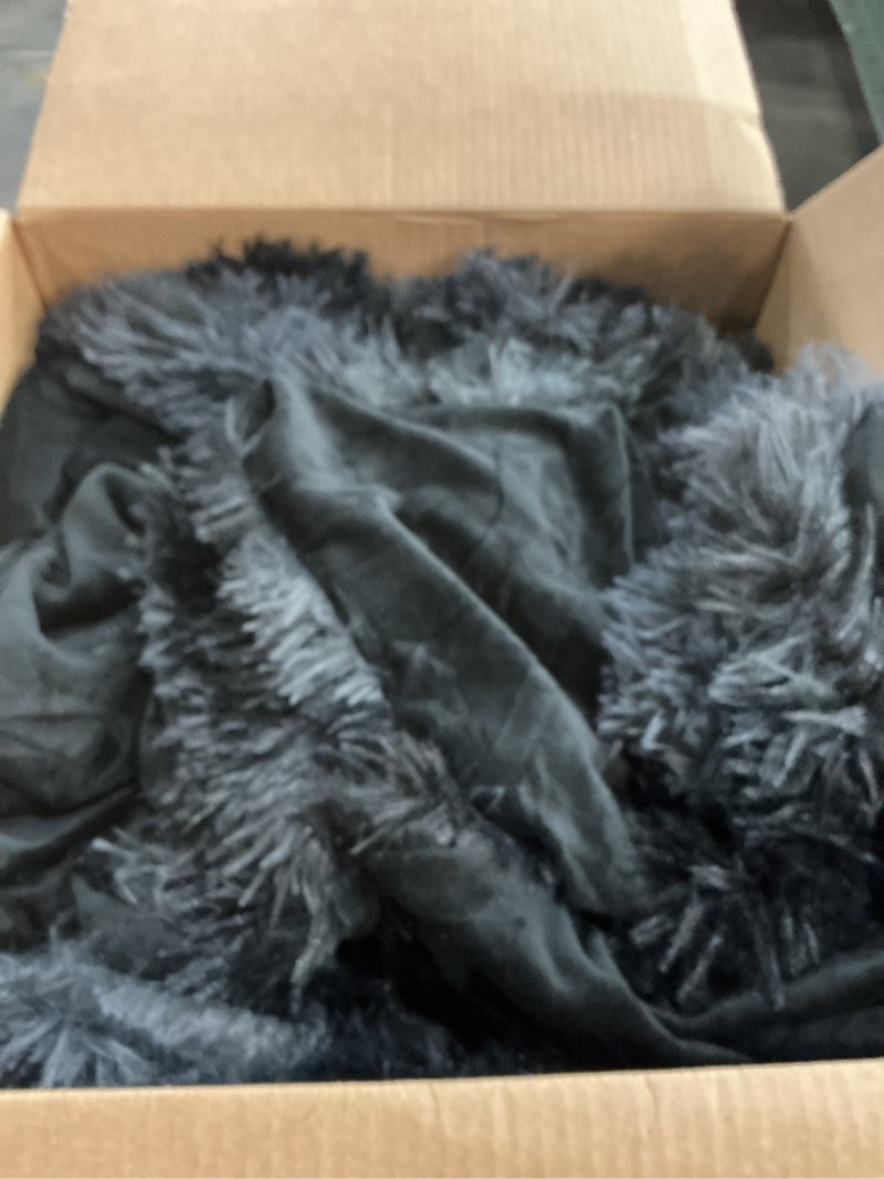 Condition photo showing Good Condition for Tie dye Black Plush Fluffy Comforter Cover Set Queen - Ultra Soft Faux Fur tie dye Bedding Sets 3 Pieces (1 Shaggy Duvet Cover + 2 Pillow case) Black Fluffy Bed Set (Tie Dye Black, Queen) Tie Dye Black Queen