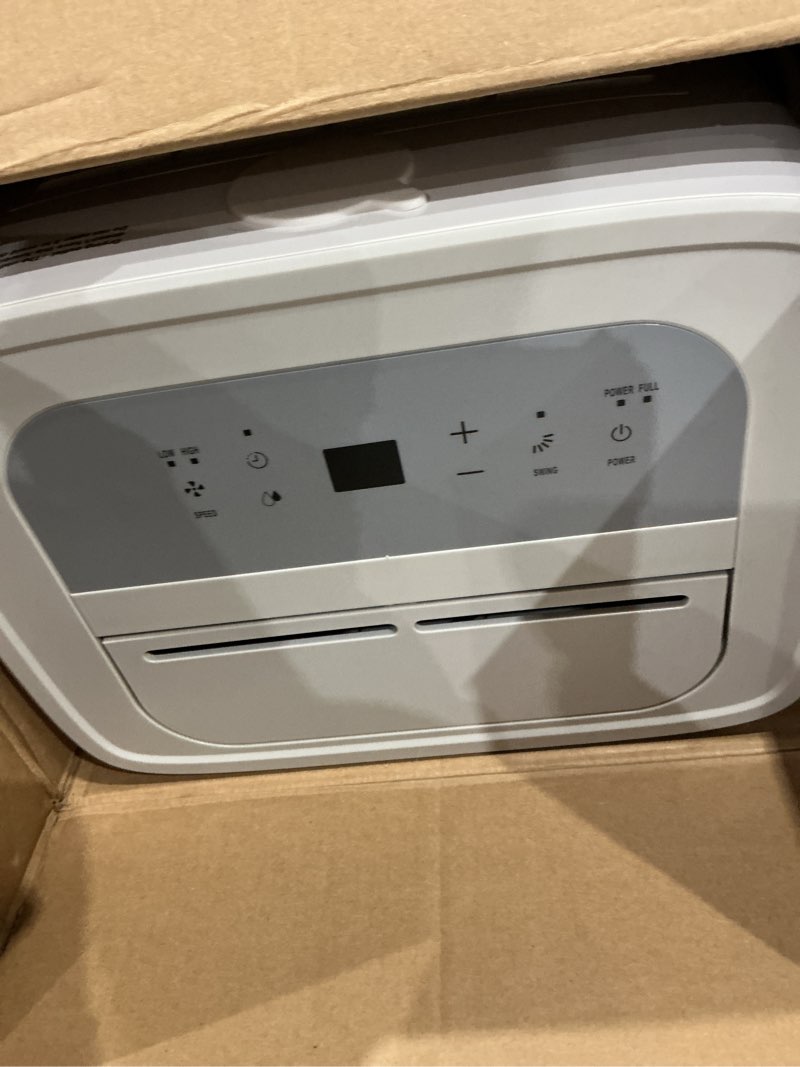 Condition photo showing As Is for waykar 80 pints 2025 energy star dehumidifier for spaces up to 5,000 sq. ft for basement and home, large room with drain hose and 1.14 gallons water tank 80 pints 5000 sq. ft