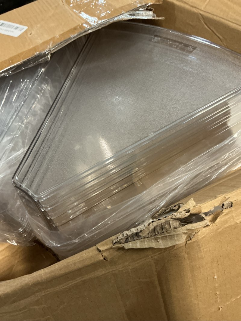 Condition photo showing Good Condition for leeden lazy susan organizer for 32" diameter corner lazy susan, plastic kitchen cabinet storage bins with handle, 8 packs, 1/8 wedge - food safe, bpa free for 32" lazy susan, 8 pack