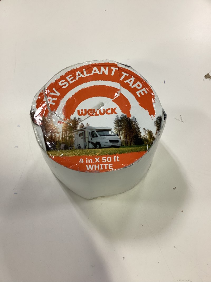 Condition photo showing New/Like New for WELLUCK RV Roof Tape Sealant Roofing Tape, 4 Inch X 50 Foot Natural White RV Tape for Roof Repair Camper Trailer Boat Sealing Leak Repair, UV & Waterproof 4inch x 50ft