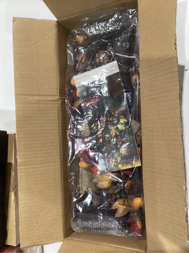 Condition photo showing New/Like New for 2 Pack Lighted Fall Trees 24in - Battery Operated Autumn Centerpiece with Acorns & Pinecones for Thanksgiving Halloween Decor