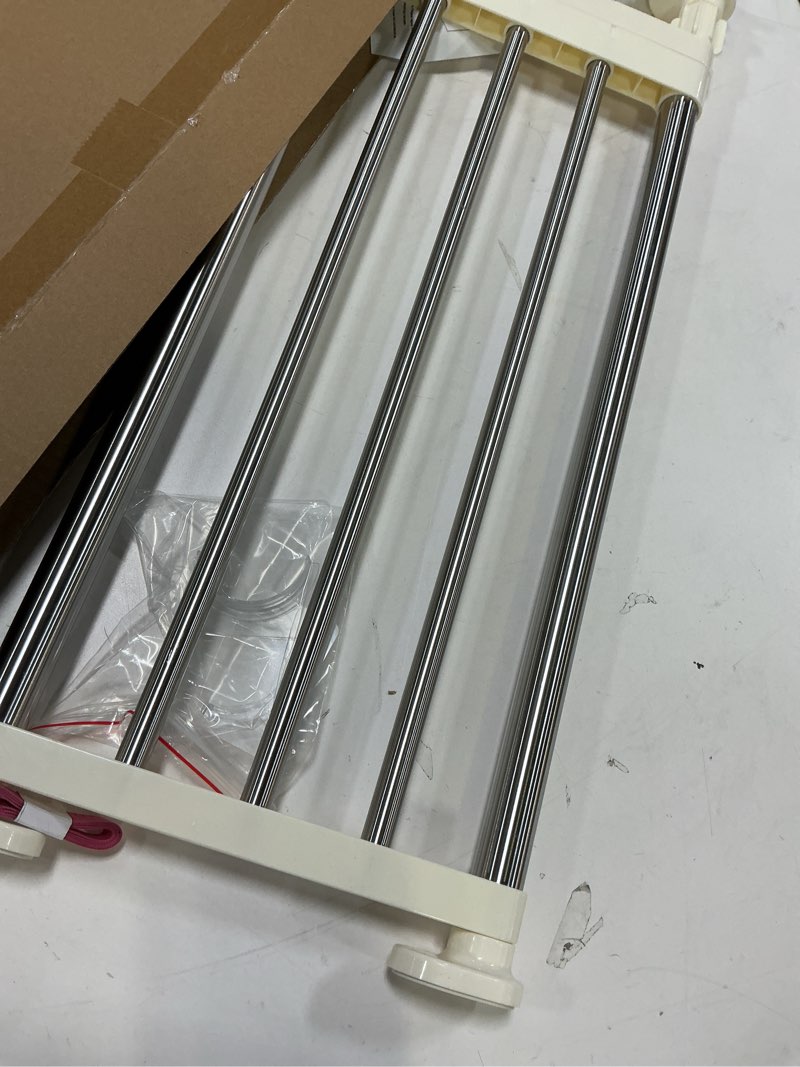 Condition photo showing Good Condition for BAOYOUNI Tension Closet Shelf, Adjustable Storage Rack Separator Wardrobe Cupboard Divider Organizer Rod for Kitchen Bathroom Bedroom, 23.62-39.37 Inch (23.62-39.37) IN