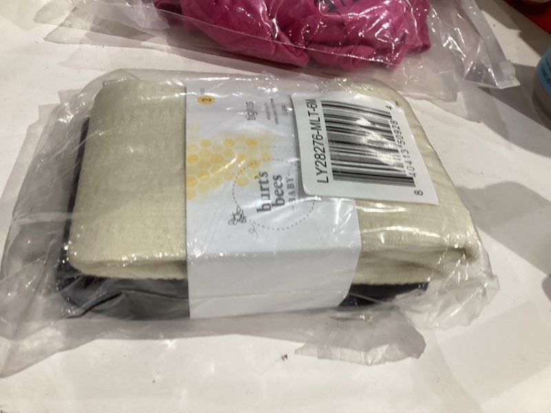 burt's bees baby baby girls tights, set of 2 ribbed organic cotton legging stockings tights