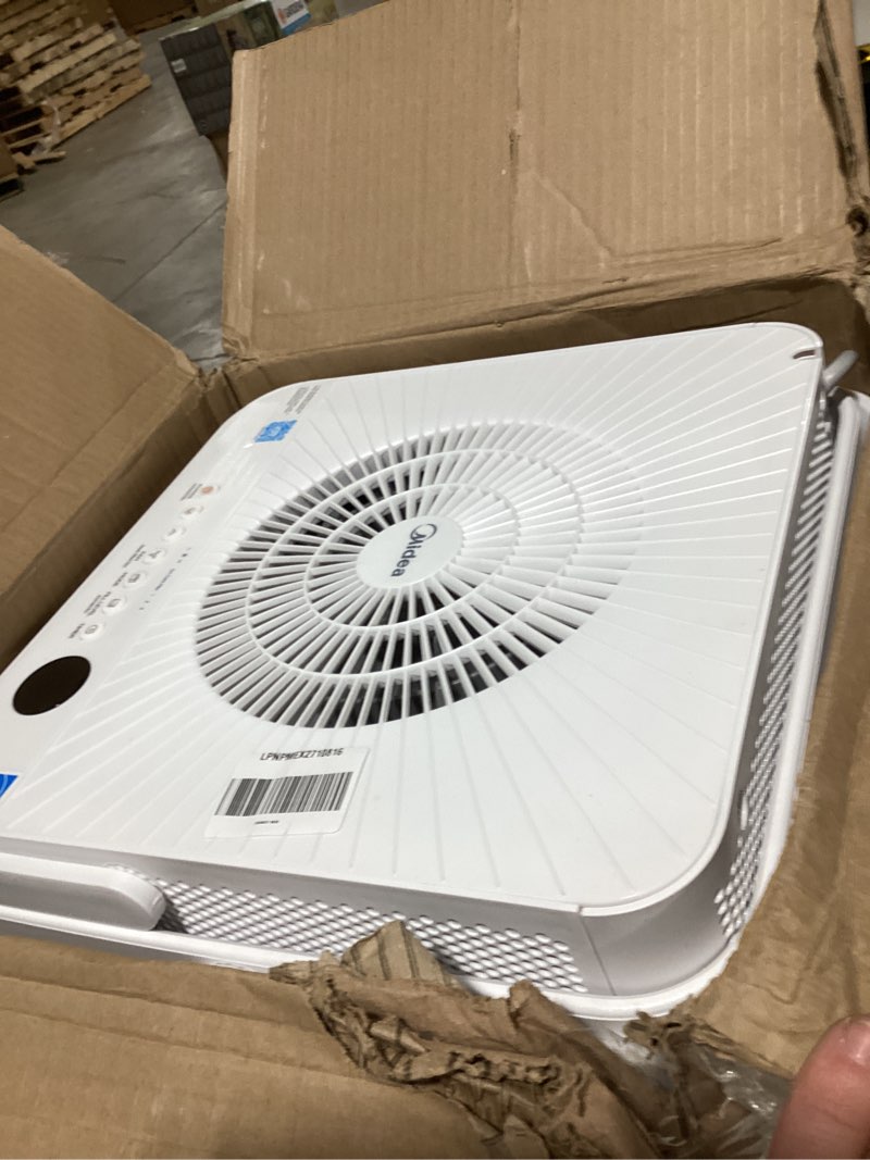Condition photo showing As Is for Not tested Midea Cube 50 Pint Dehumidifier for Basement and Rooms at Home for up to 4,500 Sq. Ft., Built-in Pump, Drain Hose Included, Smart Control, Works with Alexa (White), ENERGY STAR Most Efficient 2023 4,500 Sq. Ft. with Pump