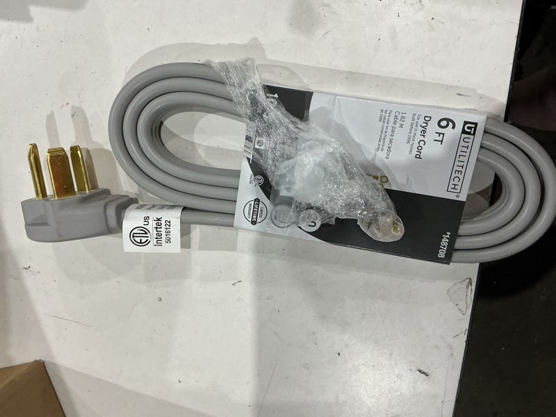 Condition photo showing Good Condition for utilitech 6-ft 10/3 srdt, 3-pole 3-wire dryer cord