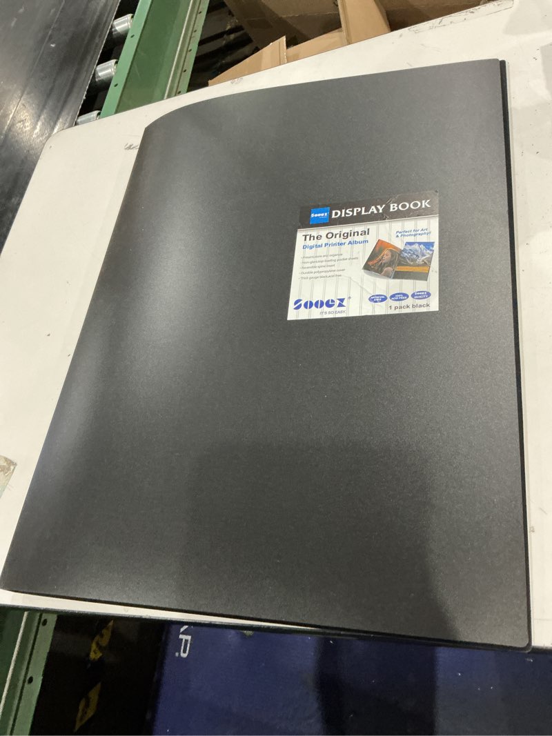Condition photo showing As Is for sooez heavy duty binder with plastic sleeves 18"x24", portfolio folder with 30 clear sheet protectors, display 60 pages, presentation book for artwork, sheet music, document