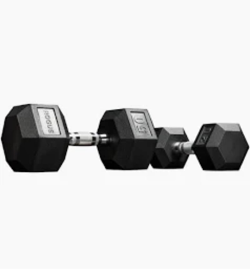 handbode hex rubber dumbbells, non-slip handle design for secure & comfortable grip, hand weights fo
