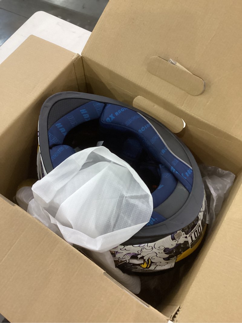 Condition photo showing New/Like New for HAX Obsidian Full Face Dual Visor Adult Motorcycle Helmet for Motorbike Street Bike with Pinlock Ready DOT Approved Samurai Gold L Samurai Gold Large