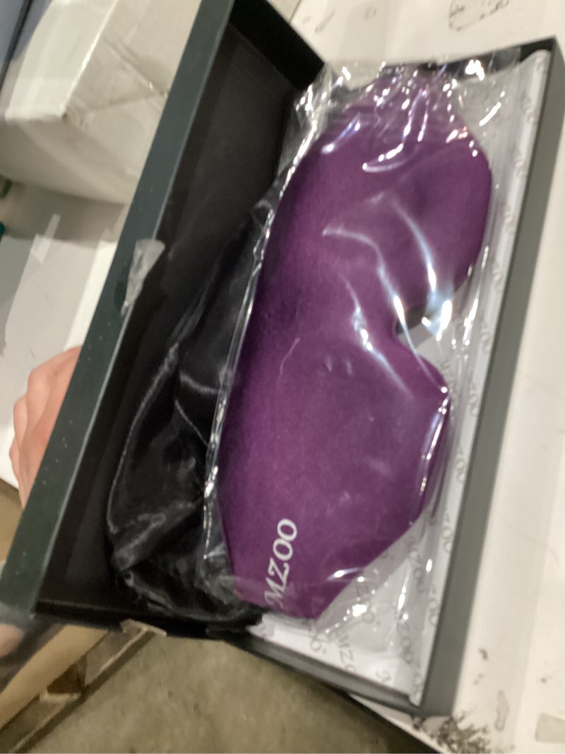 Condition photo showing New/Like New for MZOO Luxury Sleep Eye Mask for Side Sleeper Men Women, Zero Eye Pressure 3D Sleeping Mask, Light Blocking Patented Design Night Blindfold, Soft Eye Shade Cover for Travel, Purple B-purple