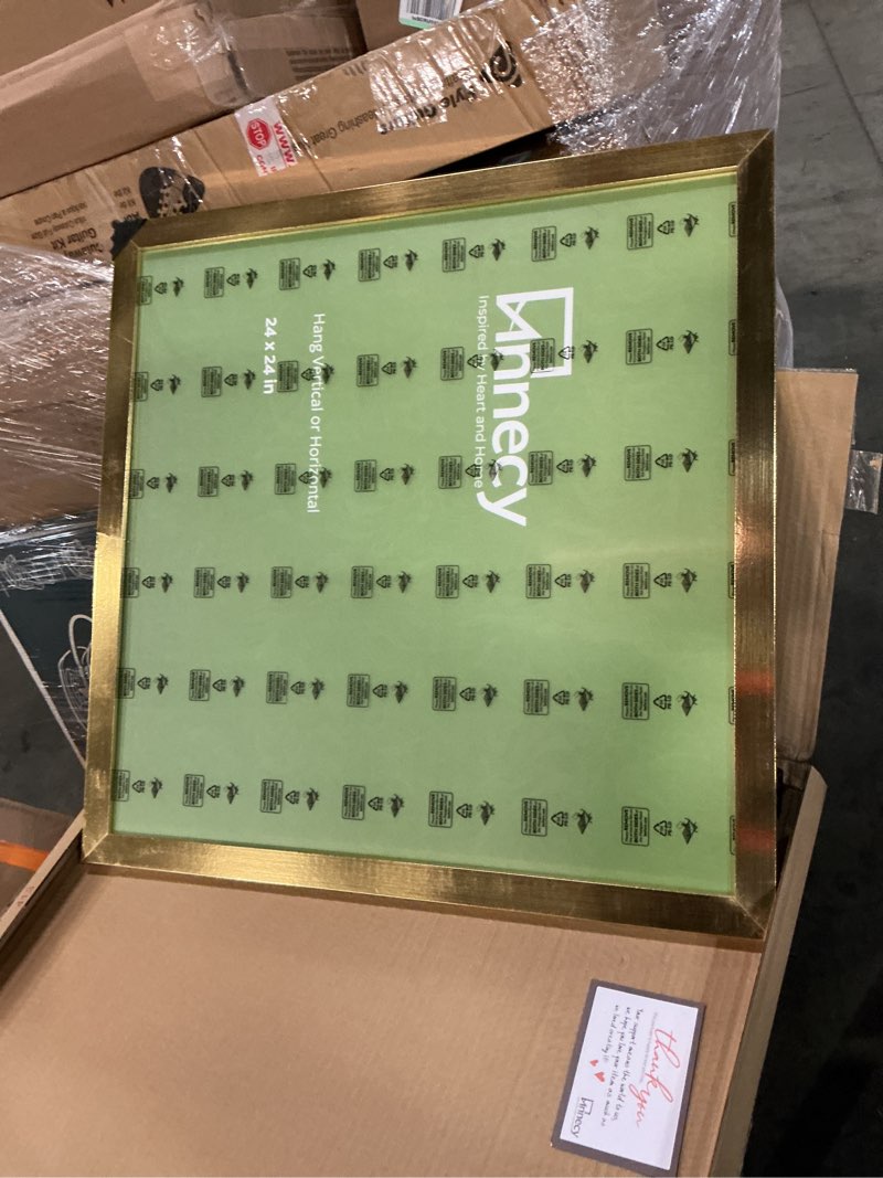 Condition photo showing New/Like New for Annecy 24x24 Picture Frame Gold?1 Pack?, 24 x 24 Picture Frame for Wall Decoration, Classic Gold Minimalist Style Suitable for Decorating Houses, Offices, Hotels Visit the Annecy Store