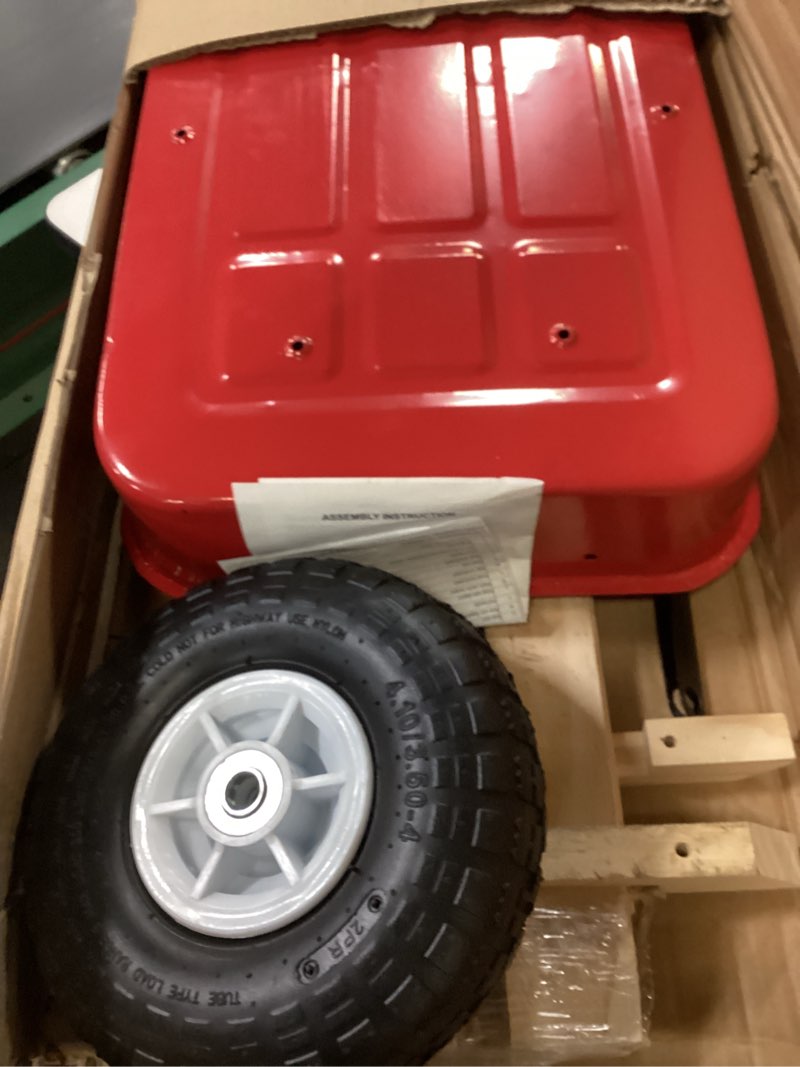 HDYEGIOU Pull Along Wagon Heavy Duty All-Terrain Cargo Wagon Outdoor Cart with Removable Wooden Side