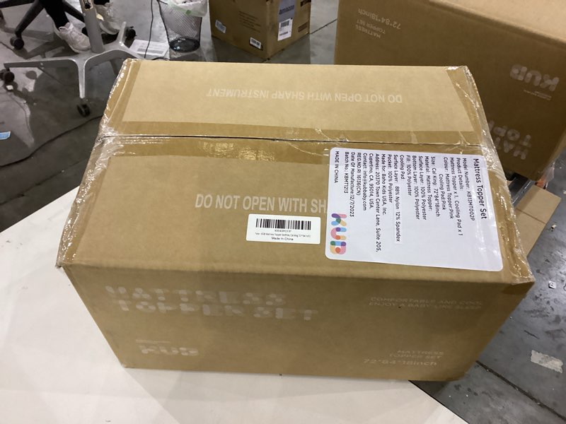 Condition photo showing New/Like New for KUB Mattress Topper&Cooling Mattress Protector Bed Fitted Sheet Set, Deep Pocket&4 Elastic Bands, Triple Anti-Slip, Back Pain Relief, Breathable Soft 2 inch Mattress Pad Cover (Pink, Twin) Pink Twin