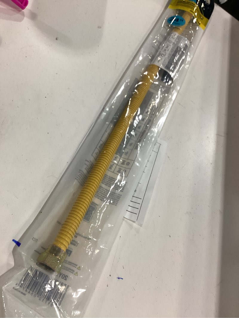 Condition photo showing As Is for Eastman 1/2 in. MIP in. X 1/2 in. D MIP 24 in. Stainless Steel Gas Appliance Connector