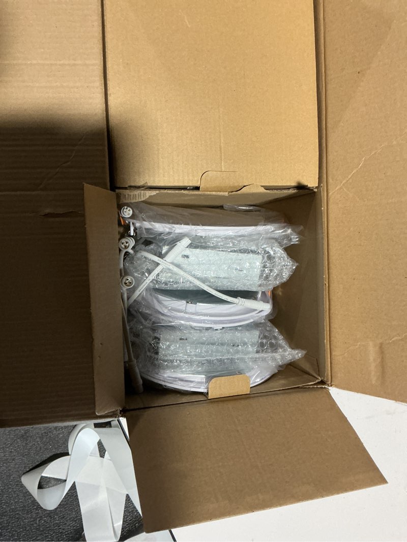 Condition photo showing New/Like New for Amico 12 Pack 6 Inch 5CCT Ultra-Thin LED Recessed Ceiling Light with Junction Box, 1050LM Brightness, Dimmable Canless Wafer Downlight, 12W, ETL&FCC White 6 Inch