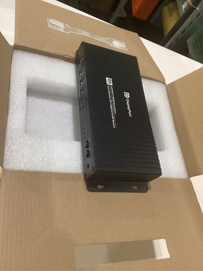 Condition photo showing New/Like New for SIMILAR TO 4K@144Hz Displayport KVM Switch 2 Monitors 2 Computers USB3.0 KVM Switch Dual Monitor for 2 Computers Share 2 Monitors and 4 USB Devices Support Extended/Copy Mode with Desktop Controller 2 PC 2 Monitors Deep Blue