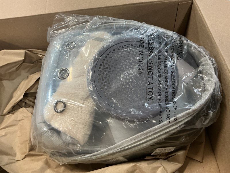 Condition photo showing Good Condition for cat backpack carrier, space capsule astronaut clear bubble front extension to carry transport cat small puppy bunny, 20 pounds cat bookbag