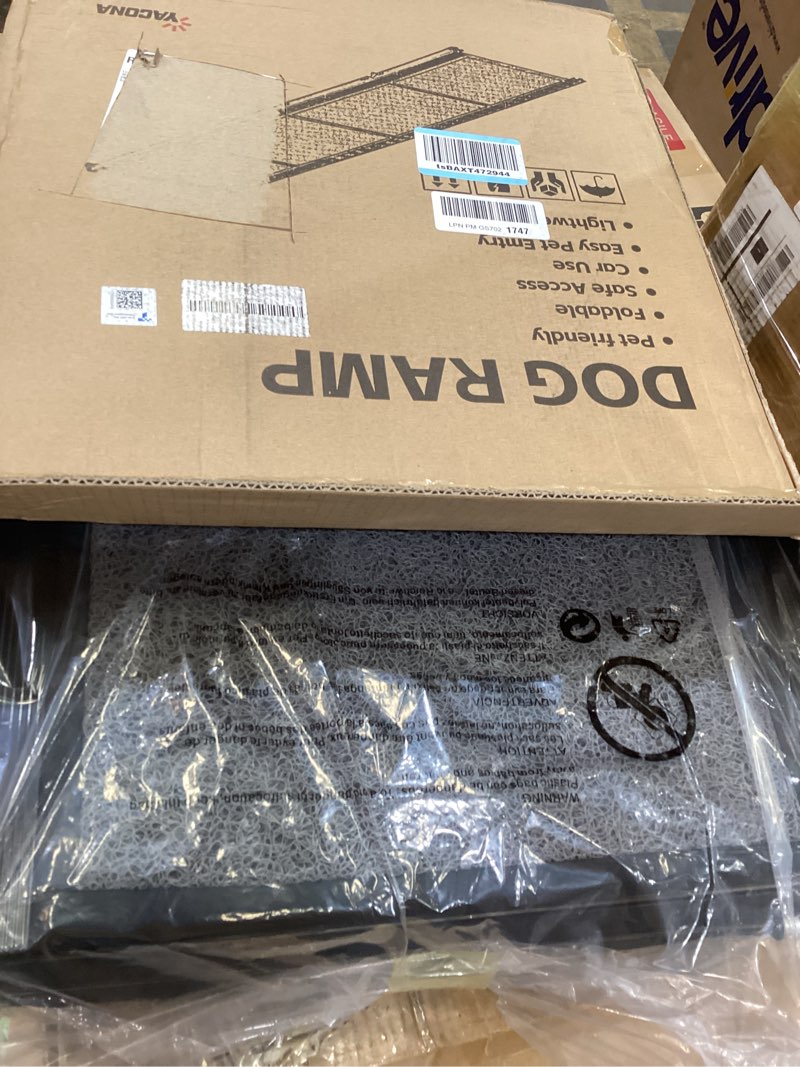 Condition photo showing Good Condition for dog ramp for car 71" l x 17" w, foldable pet ramp for large dogs with non-slip rug surface, portable dog car ramp for suv, truck & vehicle, heavy-duty aluminum pet loading ramp supports 250 lbs