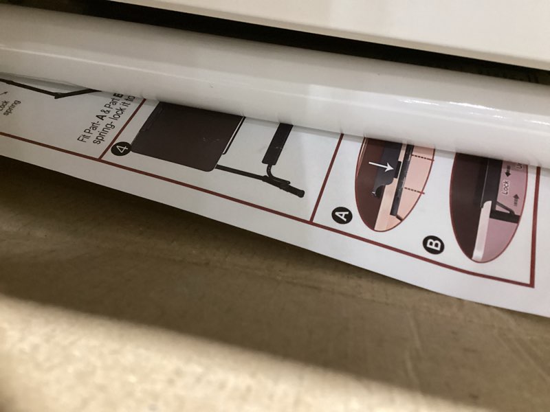 Condition photo showing Good Condition for FoldWise Upgraded Folding TV Tray Table - Extra Large & Sturdy Laptop Table for Couch, Height & Angle Adjustable Desk for Dinner, Work & TV - Includes Footrest, Cup Holder, iPad Holder & Edge Stopper (White) - Bright Wood