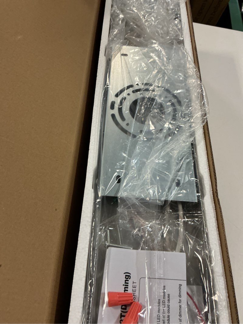 Condition photo showing As Is for sinerise led modern bathroom vanity light fixtures (3-light, 24-inch)(5cct, dimmable), chrome modern acrylic bathroom wall lighting fixtures over mirror (3000k/3500k/4000k/5000k/6000k) chrome 3-light