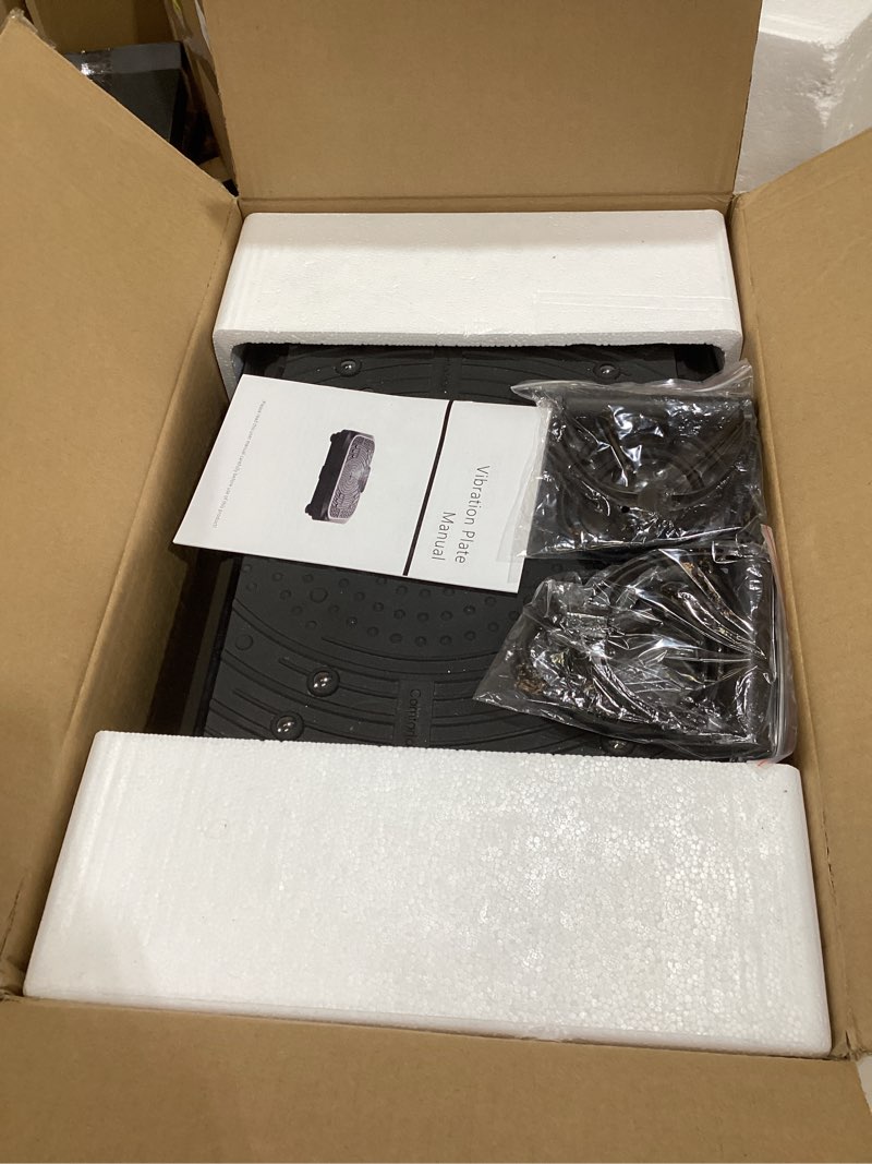 Condition photo showing New/Like New for vibration plate exercise machine weight loss, full body workout vibration plate lymphatic drainage, 199 adjustable speeds power shaping vibrating plate 450 lbs capacity fitness platform black