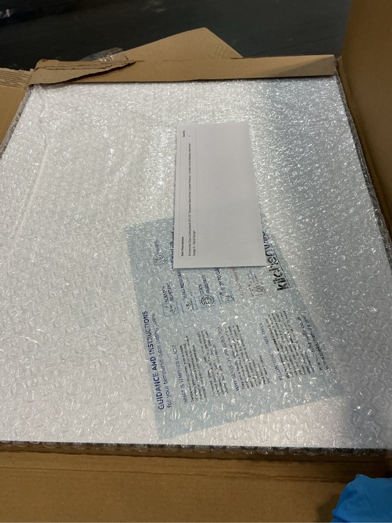 Condition photo showing New/Like New for Glass Cutting Board 20”x16”: Tempered Glass Kitchen Counter Protector - Durable- Scratch-Resistant, Heat-Proof - Design 5 - Floral Design Design 05 20"L x 16"W