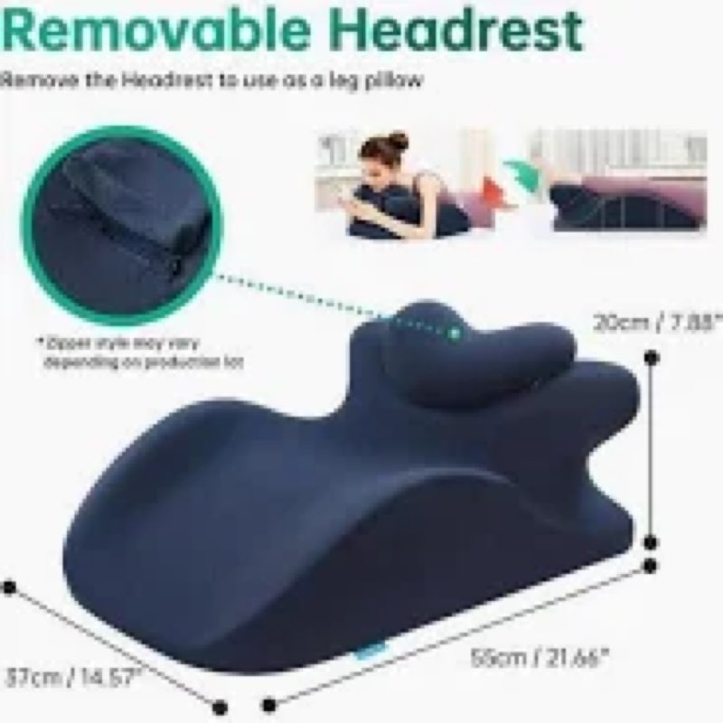 bnthn memory foam wedge pillow - ergonomic reading & bed wedge pillow for sleeping, back support, ac