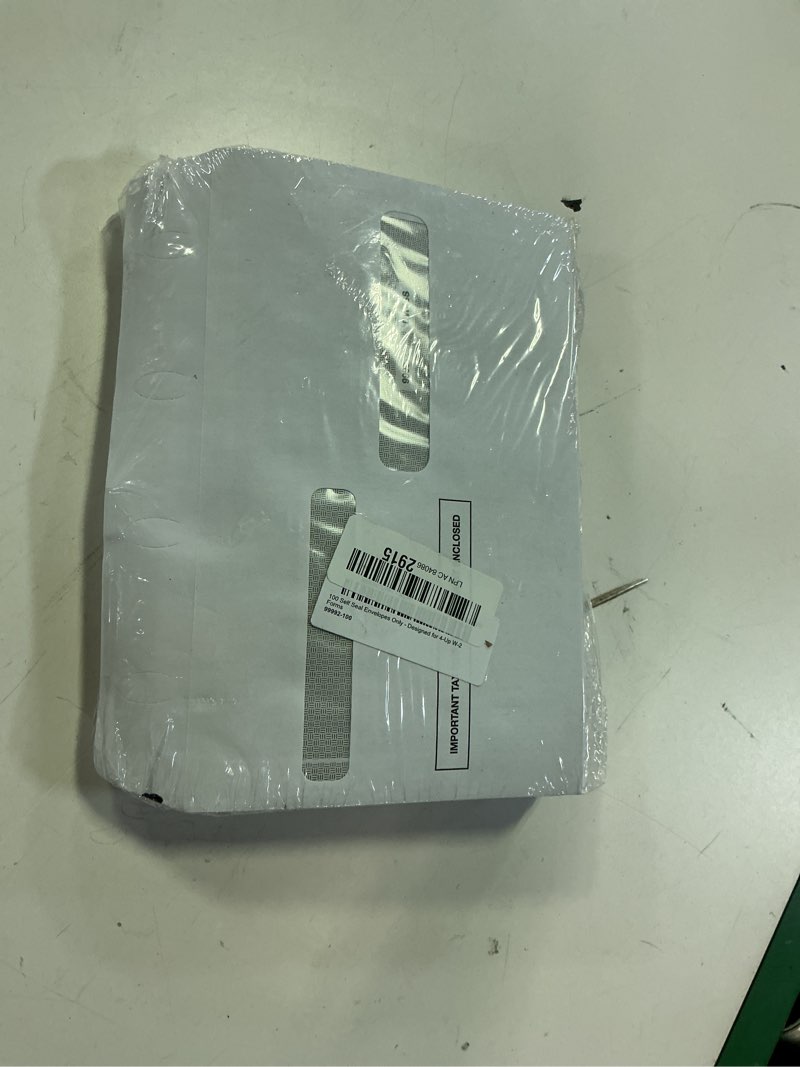 Condition photo showing New/Like New for 100 self seal envelopes only - designed for 4-up w-2 forms