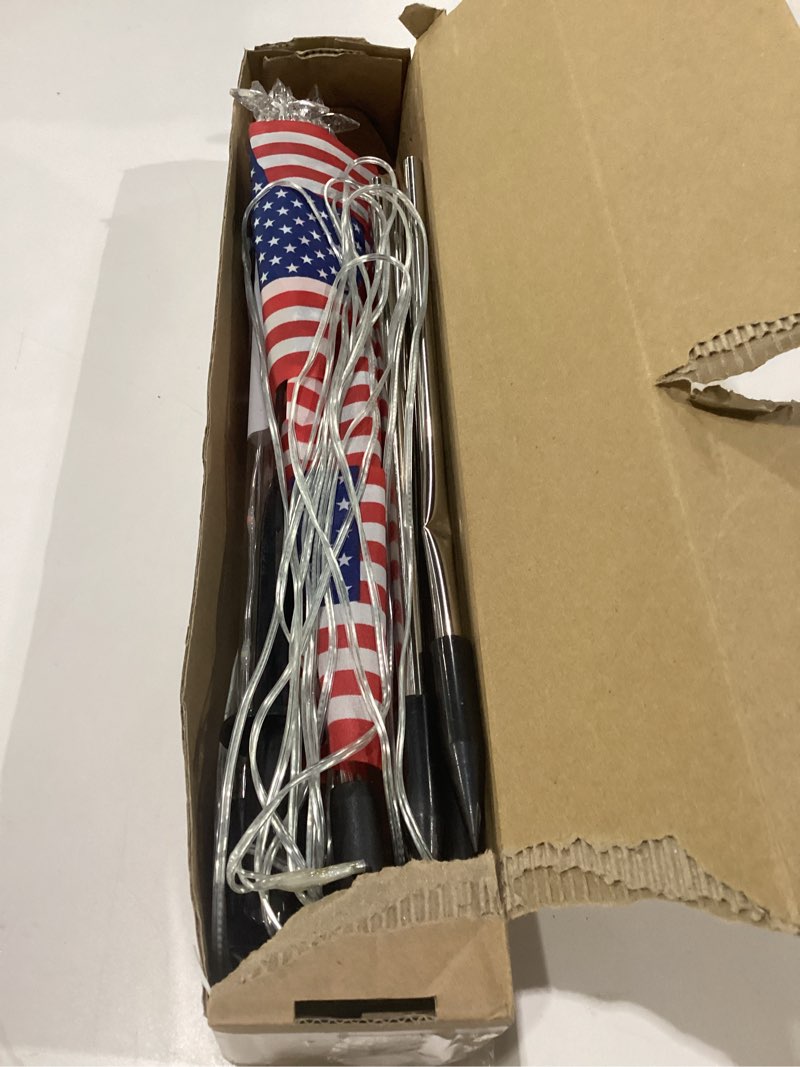 Condition photo showing Good Condition for 8 pack solar american flag pathway lights-4th of july outdoor decor american flag lights with 8 modes, patriotic pathway lights for 250th anniversary celebration independence yard garden day decor