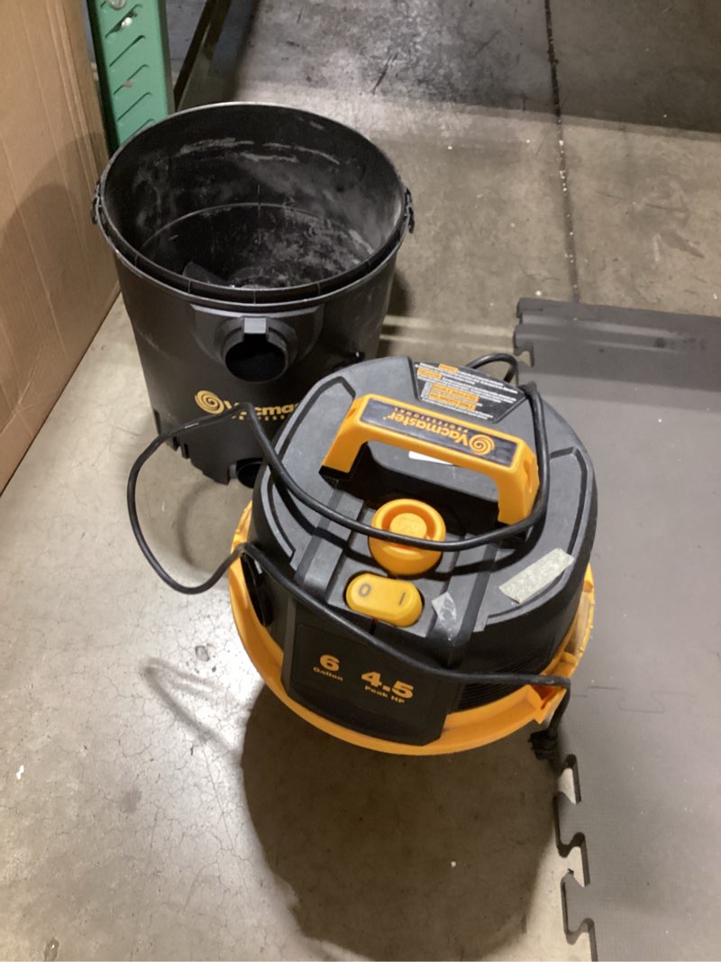 Condition photo showing As Is for vacmaster professional 6 gallon 4.5 peak hp wet/dry vacuum with self-cleaning filter system - vdk611pf 0201