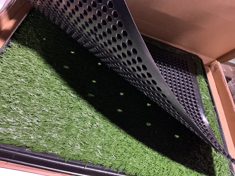 Condition photo showing Good Condition for artificial grass puppy pee pad for dogs and small pets - 20x25 reusable 4-layer training potty pad with tray - dog house and pet supplies by petmaker medium 4-layer system