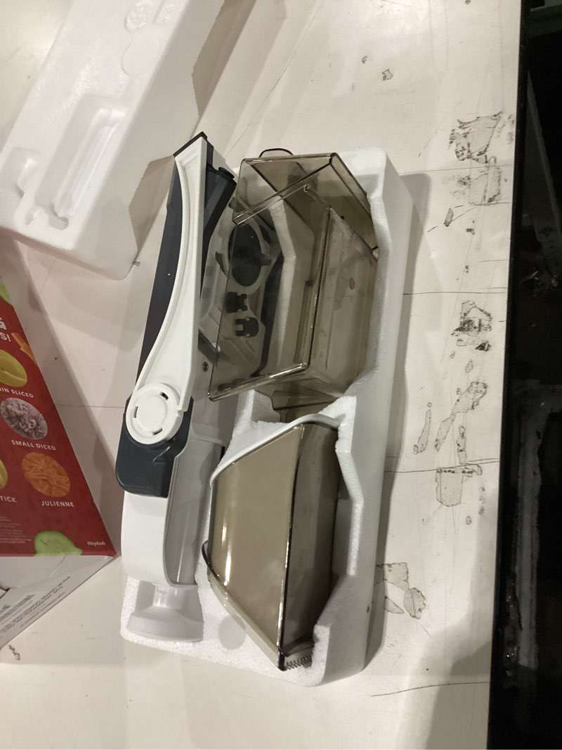 Condition photo showing New/Like New for Dash Safe Slice® Mandoline - Compact, Foldable Food Slicer - Slice, Dice, Julienne & More - Perfect for Quick Food Prep - Recipe Guide Included - Cool Grey Gray 30+ Presets