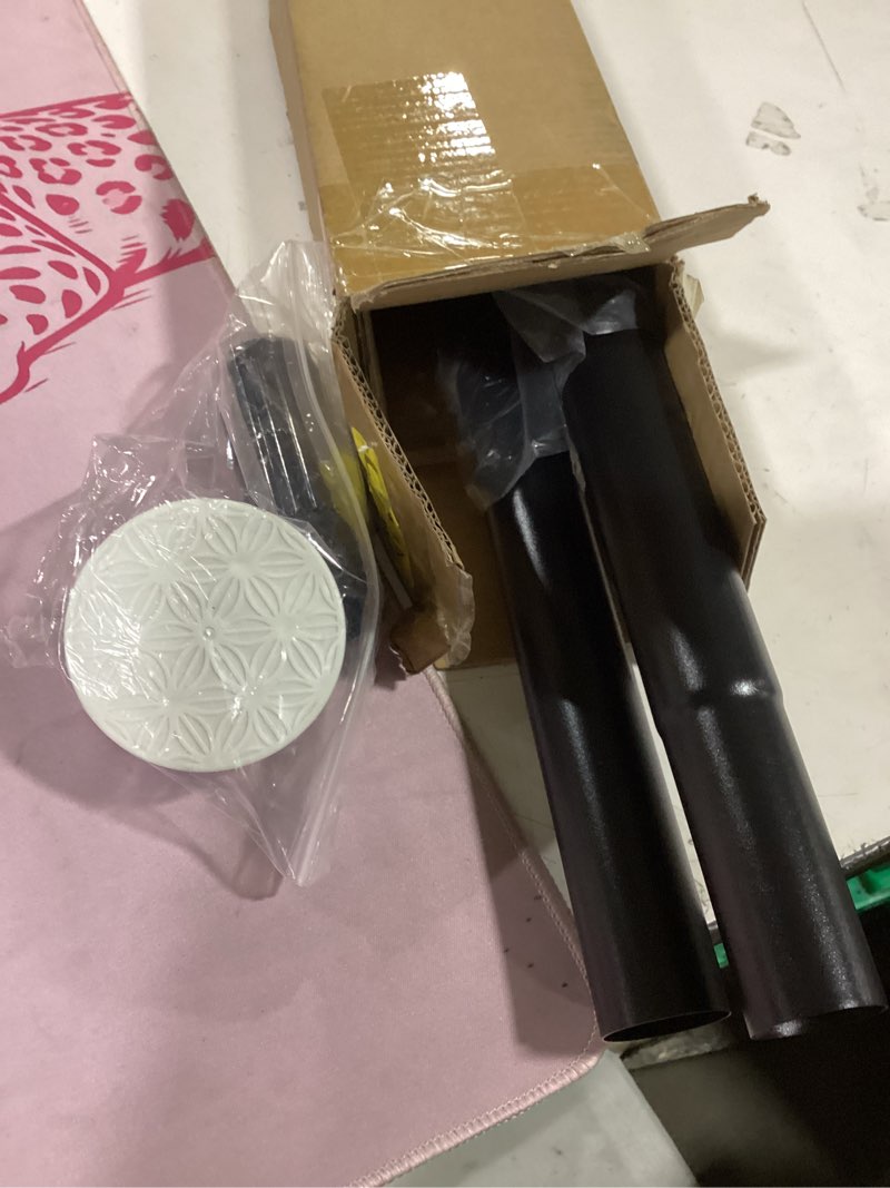 Condition photo showing Good Condition for tension curtain rod black shower rod 40-166in extra long curtain rods no drilling adjustable tension rods for window shower or bathroom outdoor patio diameter 1.26in