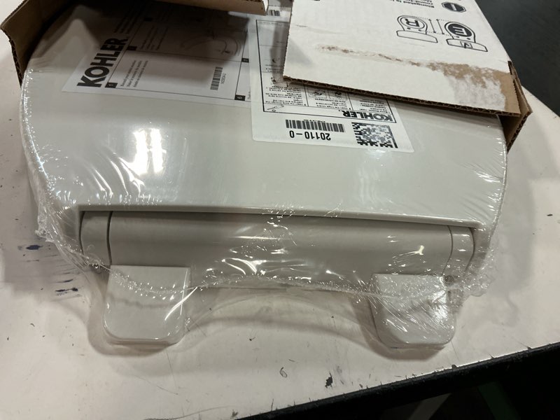 Condition photo showing Good Condition for kohler 20110-0 brevia, slow close toilet seat, elongated toilet seat, grip-tight bumpers quick-attach hardware, white white elongated quiet-close