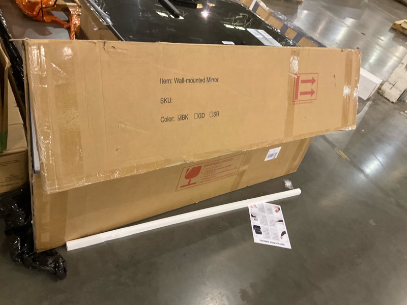 Condition photo showing Good Condition for CIVENO Bathroom Mirror, 60 x 30 inch Black Rectangle Wall Mirror, Metal Frame Rounded Corner Vanity 