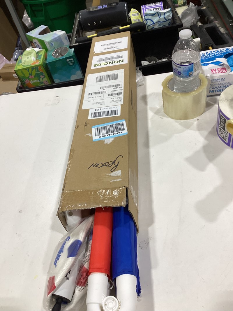 Condition photo showing New/Like New for Franklin Sports Kids Soccer Goal with Ball & Pump - 24 X 16 Red/Blue/Yellow